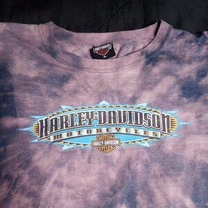 Vintage Harley-Davidson Kassel Germany Reverse Tie Dye T-Shirt